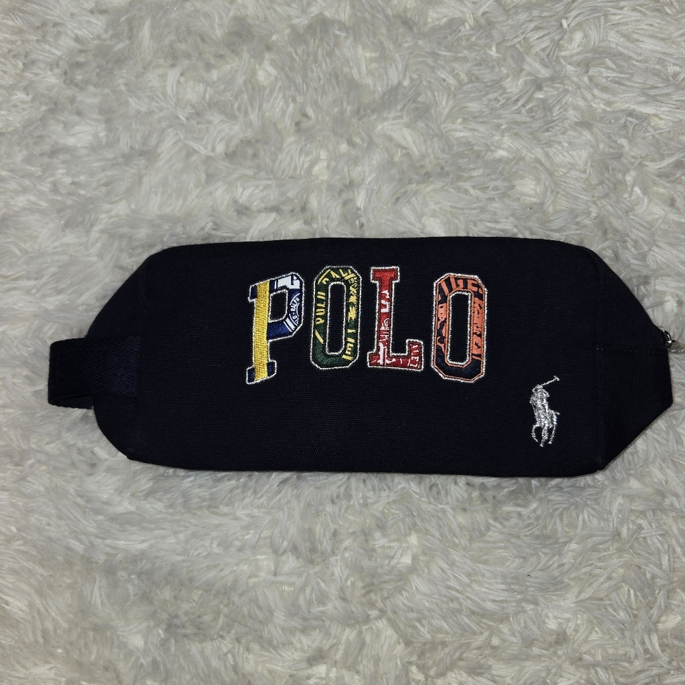 Polo Black Pouch with Multicolor Logo